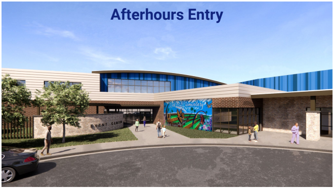 Rendering of the afterhours entry