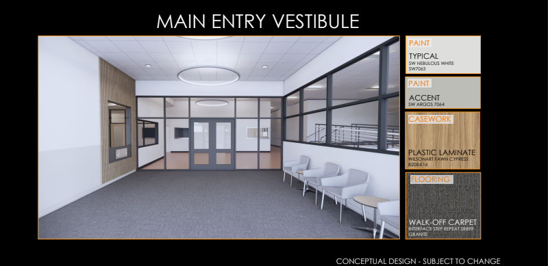 Rendering of the Main Entry Vestibule