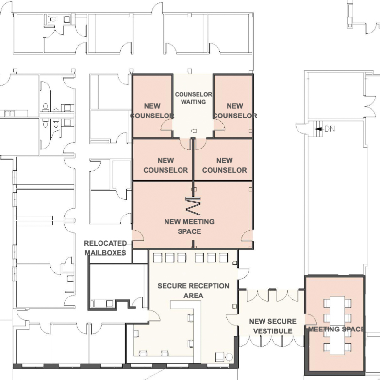secure vestibule floor plan rendering