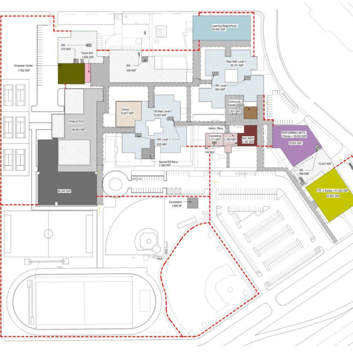 rendering of campus concept plan floor plan
