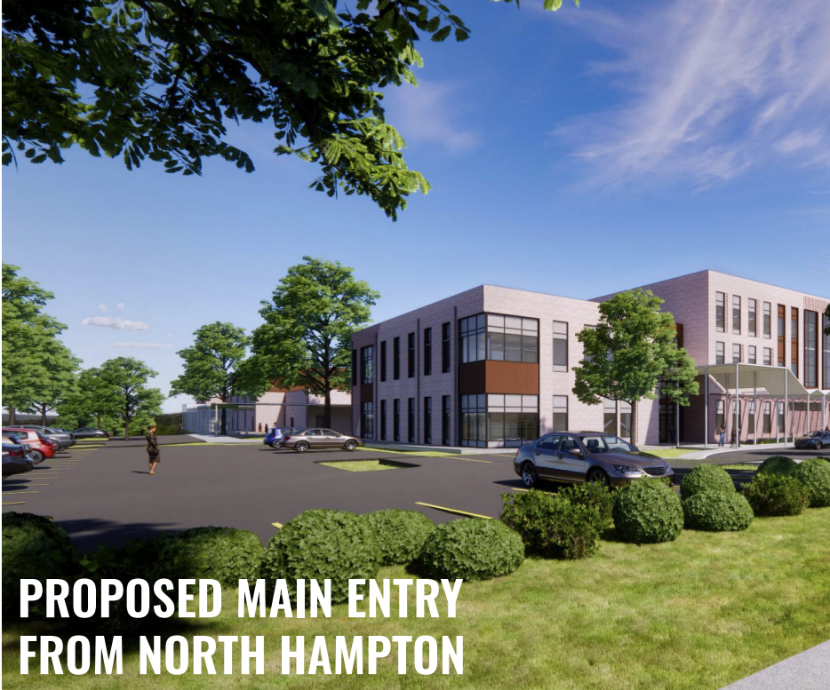 rendering of proposed main entry from north hampton