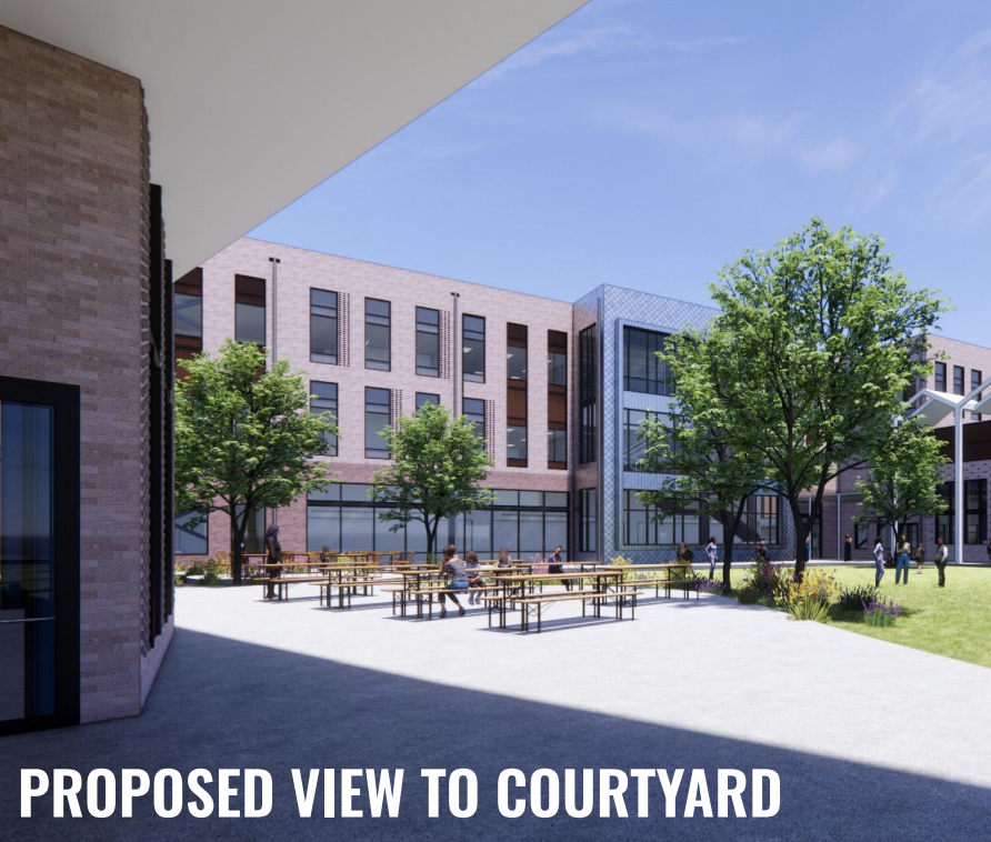 rendering of proposed view to courtyard