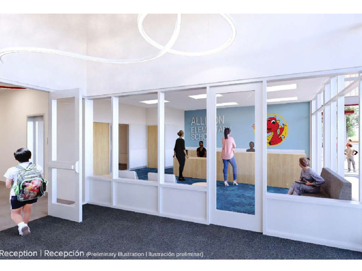 rendering of reception area