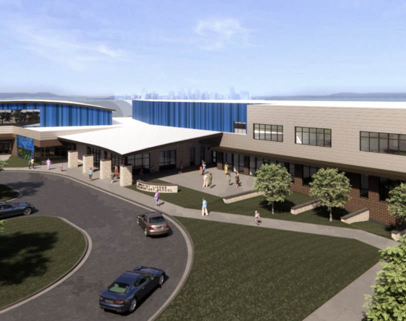 Rendering of the Front of the School